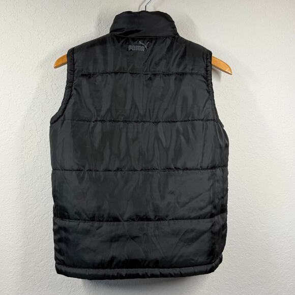 Women's Puma Reversible Black and Gray Quilted Zip Front Vest Size L - Picture 8 of 8